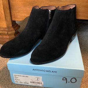 Suede black booties